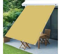 Tenda a Vela Parasole 240x400cm con Protezione 98% Uv, Idrorepellente e Antivento, Robusto e Stabile Rete Ombreggiante Esterni per Campeggio, Serre, Pergola, Giardino, Giallo sabbia