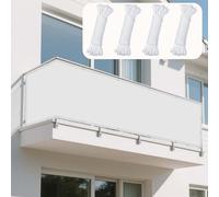 Tenda a Vela Parasole 248 x 268 cm Protezione Solare Raggi UV Vela Ombreggiante Antivento Impermeabile, con Corde di Supporto per Terrazzo Balconi Giardino e Outdoor, Bianco