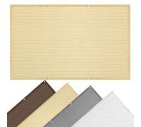 Tenda a Vela Parasole 315 x 315 cm Antivento, Permeabile All'Acqua Protezione Solare, Rete Ombreggiante da Giardino con Fune e Occhiellato per Esterno Giardino Terrazza, Color Crema
