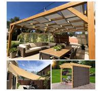 Tenda a Vela, Parasole, 5.3 x 1.5 m Paravento | Tessuto HDPE | Idrorepellente e Antivento, Robusto e Stabile per Ombreggiare il Giardino, Balcone o il Terrazzo, Grigio