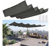 Tenda a Vela Parasole 50x400cm Arredo Giardino per Esterno Zona Chill Out,Tessuto Oxford Impermeabile Ondulato Terrazzo Grigio