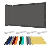 Tenda a Vela Parasole 60 x 380 cm Anti Raggi UV Tenda a Vela per Esterno Tessuto HDPE per Esterno/Giardino/Terrazzo/Balcone, Grigio Scuro
