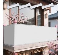 Tenda a Vela Parasole 78 x 320 cm Anti-Età Impermeabile Antivento 98% Anti UV Rettangolare Rete Parasole con Corde e Occhiello per Giardino, Esterno, Balcone, Campeggio, Bianco