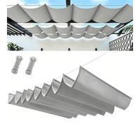 Tenda a Vela Parasole a Onda Retrattile 1000 x 1500 cm Parasole Idrorepellente e Antivento Robusto e Stabile Telo Ombra per Esterno Giardino Terrazzo Balcone, Grigio Chiaro