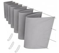 Tenda a Vela Parasole a Onda Retrattile 150 x 210 cm Protezione Solare Resistente Modello Tenda da Sole a Onde Rimovibile con Fune e Occhiellato per Giardino Terrazza, Grigio Chiaro