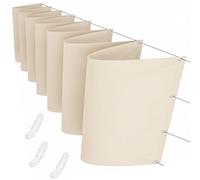 Tenda a Vela Parasole a Onda Retrattile 155 x 490 cm Protezione Solare Resistente Modello Vela Ombreggiante Rettangolare con Fune e Occhiellato per Giardino & Gazebo, bianco