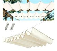 Tenda a Vela Parasole a Onda Retrattile 175 x 350 cm Parasole Idrorepellente e Antivento Robusto e Stabile Vela da Giardino per Auto Cane Pergola Piante, bianco