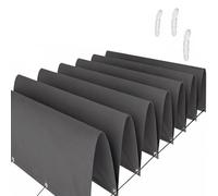 Tenda a Vela Parasole a Onda Retrattile 175 x 370 cm Protezione Solare Resistente Modello Tenda da Sole a Onde Rimovibile con Fune e Occhiellato per Terrazza Patio, Grigio Scuro