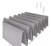 Tenda a Vela Parasole a Onda Retrattile 195 x 440 cm Protezione Solare Resistente Modello Tenda da Sole a Onde Rimovibile con Fune e Occhiellato per Terrazza Patio, Grigio Chiaro