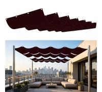 Tenda a Vela Parasole a Onda Retrattile 4.3 x 8.2 m Protezione Uv, Resistente Agli Agenti Atmosferici, Idrorepellente e Antivento Tenda Parasole per Balcone Patio, Weinrot