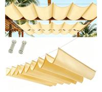 Tenda a Vela Parasole a Onda Retrattile 75 x 100 cm Parasole Idrorepellente e Antivento Robusto e Stabile Vela da Giardino per Auto Cane Pergola Piante, Color Crema