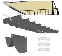 Tenda a Vela Parasole a Onda Retrattile,Protezione Raggi UV 95% Tenda,tessuto IMPERMEABILE,Giardino Patio, Portico Tenda Da Sole A Onda (Grigio A,1.2x5M/AxB)