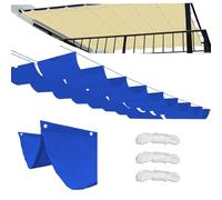 Tenda a Vela Parasole a Onda Retrattile,Protezione Raggi UV 95% Tenda,tessuto IMPERMEABILE,Giardino Patio, Portico Tenda Da Sole A Onda (Blu A,1.5x5M/AxB)