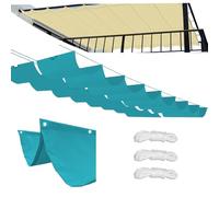 Tenda a Vela Parasole a Onda Retrattile,Protezione Raggi UV 95% Tenda,tessuto IMPERMEABILE,Giardino Patio, Portico Tenda Da Sole A Onda (Blu B,1.2x3.5M/AxB)