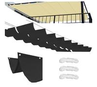 Tenda a Vela Parasole a Onda Retrattile,Protezione Raggi UV 95% Tenda,tessuto IMPERMEABILE,Giardino Patio, Portico Tenda Da Sole A Onda (Nero,1.5x2.5M/AxB)