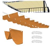 Tenda a Vela Parasole a Onda Retrattile,Protezione Raggi UV 95% Tenda,tessuto IMPERMEABILE,Giardino Patio, Portico Tenda Da Sole A Onda (Giallo B,1x6M/AxB)