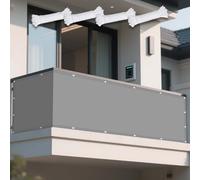 Tenda a Vela per Esterno 110 x 425 cm Protezione Antivento 98% Anti UV Rete Ombreggiante con Fune e Occhiellato Protezione UV per Giardino, Terrazzo, Bordo Piscina, Grigio Chiaro
