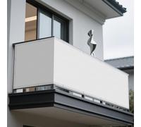 Tenda a Vela per Esterno 152 x 396 cm Protezione Solare Raggi UV Tenda Parasole Esterno con Occhielli Fascette Installazione Facile per Giardino Balcone Terrazza Campeggio, Bianco