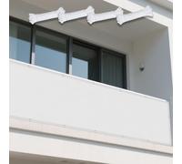 Tenda a Vela per Esterno 200 x 440 cm Anti UV 98% Parasole Rettangolare Impermeabile Protezione Raggi UV Poliestere Antistrappo Terraza, Jardín, Balcón, Camping, Bianco