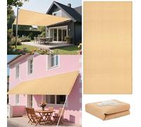 Tenda a Vela per Esterno 220 x 520 cm Poliestere Traspirante Ombreggiante Traspirante Protezione Solare Antivento con Fune per Balcone per Giardino, Balcone, Color Crema