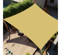 Tenda a Vela per Esterno 3.2 x 4.6 m Impermeabile Rettangolare Tenda da Sole per Esterno Vela de Sombra Privacy per Giardino Terrazza, Giallo sabbia