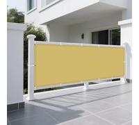 Tenda a Vela per Esterno 320 x 425 cm Pes Poliestere Impermeabile Rete Ombreggiante Anti UV Antivento con Occhielli con Fune per Giardino, Terrazza e Balcone, Giallo sabbia