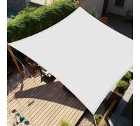 Tenda a Vela per Esterno 4.2 x 5 m Impermeabile Rettangolare Tenda da Sole per Esterno Vela de Sombra Privacy per Giardino Terrazza, Bianco