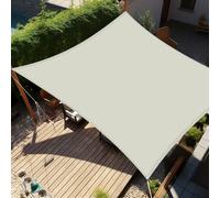 Tenda a Vela per Esterno 4.4 x 5.6 m Impermeabile Rettangolare Tenda da Sole per Esterno Vela de Sombra Privacy per Giardino Terrazza, bianco