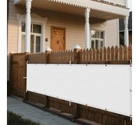 Tenda a Vela per Esterno 72 x 265 cm Pes Poliestere Impermeabile Vele Ombreggianti Impermeabile con Occhielli Tenda a Vela per Esterno, Giardino, Terrazzo, Balcone, Bianco