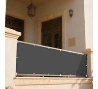 Tenda a Vela per Esterno Rettangolare 175 x 275 cm Pes Poliestere Impermeabile Impermeabile Rettangolo con Corde e Occhiello per Esterno, Giardino, Terrazzo e Campeggio, Grigio Scuro