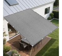 Tenda a Vela per Esterno Rettangolare 528 x 576 cm Protezione Raggi UV 98% Traspirante Vele Parasole con Corde e Occhiello Adatto per Giardino Terrazzo e Campeggio, Grigio Chiaro