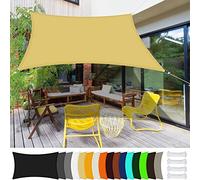 Tenda a Vela Quadrata 3.5 x 3.5 m Impermeabile Balcone Protezione della Privacy 185gGSM Oxford per Giardino Terrazzo e Campeggio, Color Crema