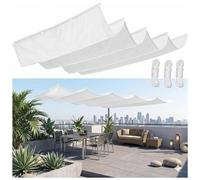 Tenda a Vela Retrattile a Onda 180x550cm per Pergola,Protezione Solare e Riparo dalla Pioggia Leggera Bianco