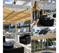 Tenda a vela retrattile impermeabile con blocco UV, baldacchino per esterni, patio, veranda, giardino, cortile, beige, 1 x 5 m, perfetta per protezione solare e relax