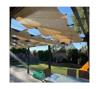 Tenda a vela retrattile resistente ai raggi UV per patio, tessuto esterno resistente alle intemperie, resistente allo sbiadimento, 2,5 m x 10 m, per giardino, terrazza, piscina