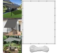 Tenda a Vela Rettangolare 0.9 x 3 m Impermeabile Rete Telo Ombra con Occhielli Protezione Raggi UV HDPE tenda parasole per Sabbia Balcone Esterni, Bianco