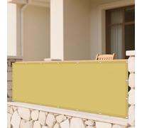 Tenda a Vela Rettangolare 1.3 x 2.5 m Impermeabile Vela Parasole Occhielli e Corda per Terrazza, Giardino, Balcone, Campeggio, Concava, Giallo sabbia