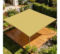 Tenda a Vela Rettangolare 1 x 2.6 m Resistente Alle Intemperie Vela Ombreggiante Impermeabile Robusto e Stabile per Serrabalconecortiletetto, Giallo sabbia