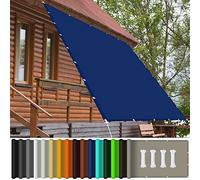 Tenda a Vela Rettangolare 1 x 2 m Impermeabile Rettangolare Tenda a Vela Ombreggiante Telo 98% Protezione UV per Giardino Barca Balcone Terrazza, Blu Scuro