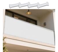 Tenda a Vela Rettangolare 155 x 305 cm Antivento/Protezione UV Impermeabile Telo Ombra Protezione Raggi UV Antivento con Occhielli per Giardino, Terrazza e Balcone, Bianco