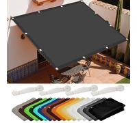 Tenda a Vela Rettangolare 160 x 300 cm Rettangolare 98% Anti-Uv Rete Parasole Antivento con Fune e Occhiellato per Giardino, Terrazzo e Piscina, Grigio Scuro