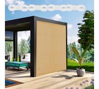 Tenda a Vela Rettangolare 250 x 520 cm Antivento/Protezione UV Vela Ombreggiante Traspirante con Occhielli Tenda a per Esterno, Giardino, Terrazzo, Balcone, Patio, Giallo sabbia