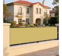 Tenda a Vela Rettangolare 265 x 365 cm Protezione Antivento 98% Anti UV Rettangolo Telo Ombra Impermeabile/Antivento/Protezione UV Balcone, La Terrazza e Il Giardino, Color Crema