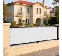 Tenda a Vela Rettangolare 275 x 385 cm Protezione Antivento 98% Anti UV Rettangolo Telo Ombra Impermeabile/Antivento/Protezione UV Balcone, La Terrazza e Il Giardino, Bianco