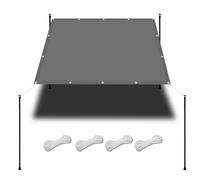 Tenda a Vela Rettangolare 3.5 x 4.2 m Impermeabile Rete Telo Ombra con Occhielli Protezione Raggi UV HDPE Telo Ombreggiante per Cortile Tetto Patio, Grigio Chiaro