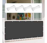 Tenda a Vela Rettangolare 3 x 9 m Protezione Solare Raggi UV Vela Ombreggiante Impermeabile Antivento con Fune e Occhiellato per Giardino, Terrazzo e Piscina, Grigio Scuro