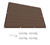 Tenda a Vela Rettangolare 310 x 400 cm Rettangolare Tessuto HDPE Protezione Solare, Tenda da Sole Vela Parasole con Fune e Occhiellato per Esterno Giardino Terrazza, Marrone
