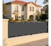 Tenda a Vela Rettangolare 315 x 435 cm Protezione Antivento 98% Anti UV Rettangolo Telo Ombra Impermeabile/Antivento/Protezione UV Balcone, La Terrazza e Il Giardino, Grigio Scuro