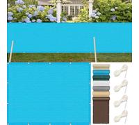 Tenda a Vela Rettangolare 55 x 1000 cm Protezione Privacy, Protezione UV Rete Ombreggiante per Balcone con Occhielli e Fascette per Veranda, Terrazza, Blu Cielo