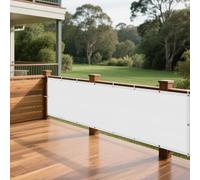 Tenda a Vela Rettangolare 72 x 265 cm Antivento/Protezione UV Panno Ombreggiante Pes Protección Rayos UV con Corda di Fissaggio per Balconi per Esterno, Giardino Terrazzo, Bianco
